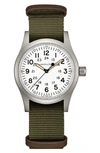 Hamilton Men's Swiss Mechanical Khaki Field Green Nato Strap Watch 38mm