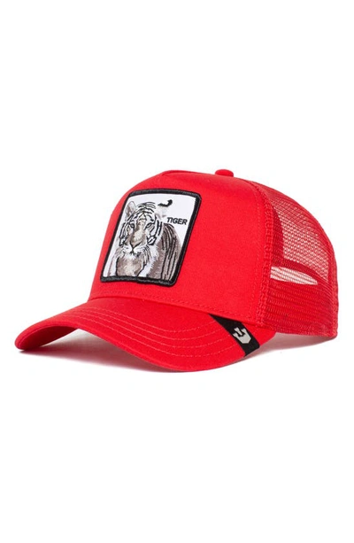 Goorin Bros The White Tiger Patch Trucker Hat In Red