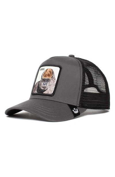 Goorin Bros The Primal Boss Trucker Hat W/patch In Grey,multi