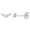 Mimi & Max 1/10ct Tdw Diamond Curve Stud Earrings In 10k White Gold In White