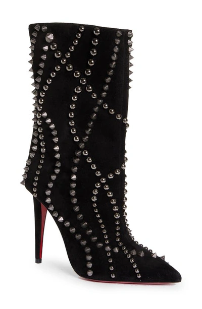 CHRISTIAN LOUBOUTIN ASTRILARGE STUDDED POINTED TOE BOOTIE 