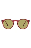 OLIVER PEOPLES 50MM POLARIZED ROUND SUNGLASSES