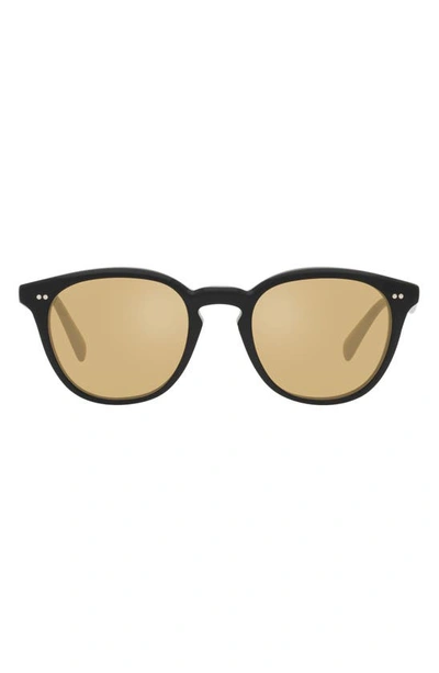 Oliver Peoples Desmon Sun 48mm Polarized Round Sunglasses In Black