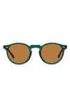 OLIVER PEOPLES 50MM POLARIZED ROUND SUNGLASSES