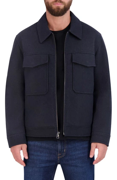 Cole Haan Stretch Trucker Jacket In Navy