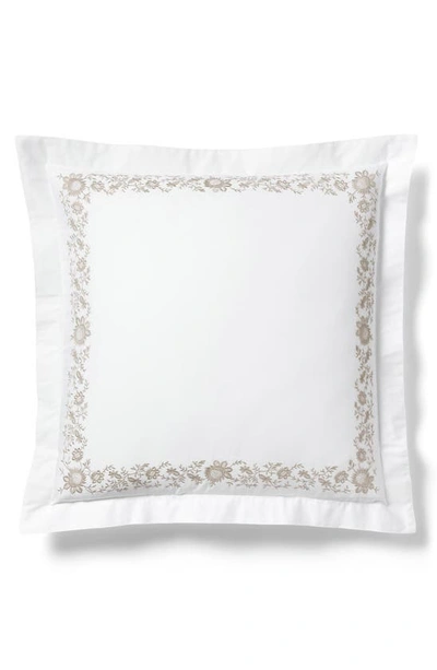 Ralph Lauren Eloise Organic Cotton Embroidered Euro Sham In True Platinum