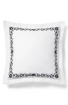 Polo Ralph Lauren Eloise Organic Cotton 624 Thread Count Embroidered Euro Sham In White/ Polo Navy