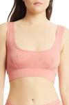 Hanky Panky Microstripe Lounge Bralette In Pink