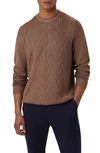 Bugatchi Men's Crewneck Long-sleeve Wool Sweater In Chestnut