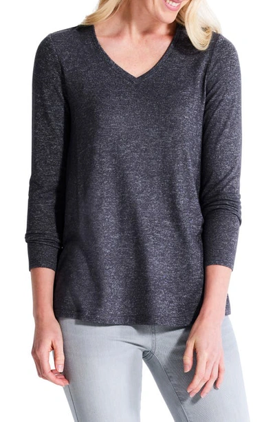 Nzt By Nic+zoe Sweet Dreams Heathered Top In Eclipse