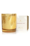 Thymes Frasier Fir Gilded Candle In Gold Pine Needle