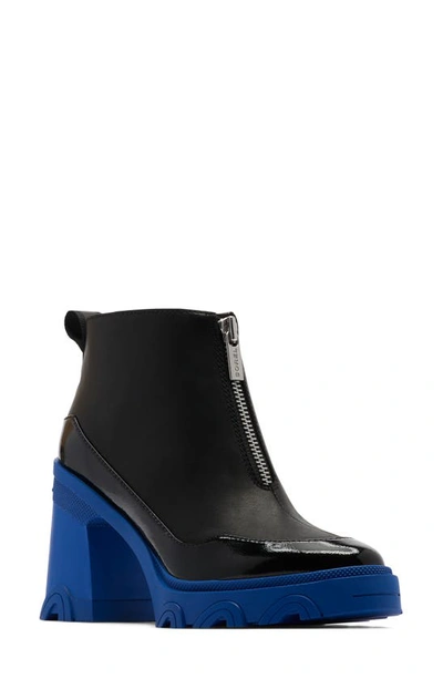 Sorel Brex™ Bold Waterproof Front Zip Bootie In Black/ Cobalt Blue