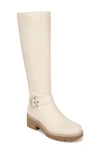 Naturalizer Darry Water Repellent Knee High Boot In Porcelain Beige Leather