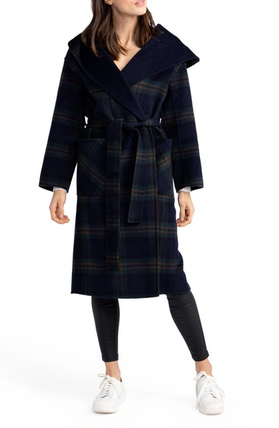 Belle & Bloom Arcadia Oversize Belted Wool Blend Coat In French Navy