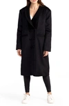 Belle & Bloom After Party Quilt Lined Wool Blend Coat In Black
