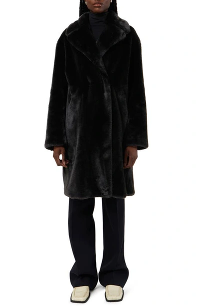 Apparis Stella Faux Fur Coat In Black