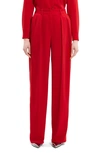 Theory Double-pleated Mid-rise Crepe Pants In Geranium