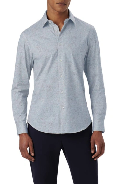 Bugatchi James Ooohcotton® Marble Print Button-up Shirt In Night-blue