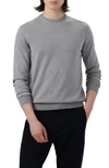 Bugatchi Merino Wool Crewneck Sweater In Cement