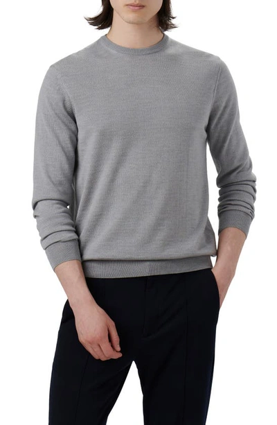 Bugatchi Merino Wool Crewneck Jumper In Cement