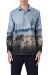 Bugatchi Julian Photoprint Cotton Button-up Shirt In Chestnut