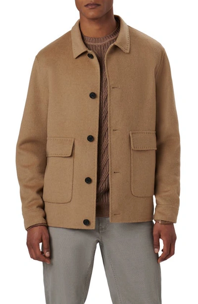 Bugatchi Pickstitch Wool Blend Jacket In Camel