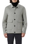 Bugatchi Pickstitch Wool Blend Jacket In Platinum