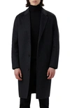 Bugatchi Tailor Fit Wool Blend Longline Coat In Anthracite