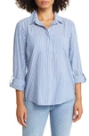 BEACHLUNCHLOUNGE STRIPE COTTON & MODAL BUTTON-UP SHIRT