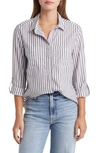 BEACHLUNCHLOUNGE BEACHLUNCHLOUNGE STRIPE COTTON & MODAL BUTTON-UP SHIRT