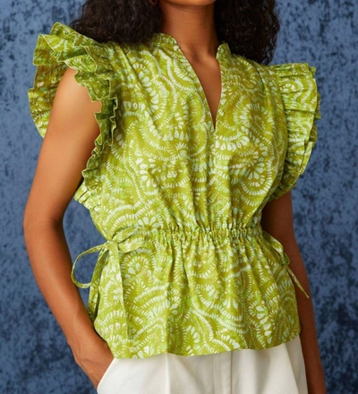 Marie Oliver Olive Top In Lime Burst In Green