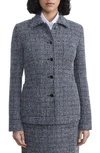 LAFAYETTE 148 PLAID FITTED STRETCH WOOL JACKET