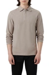 Bugatchi Long Sleeve Stretch Cotton Knit Polo In Chestnut