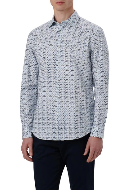 Bugatchi James Ooohcotton® Pixel Print Button-up Shirt In Air-blue