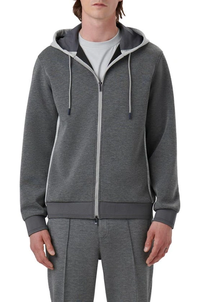 Bugatchi Full Zip Hoodie Jacket In Anthracite