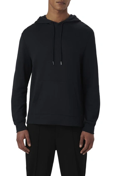 Bugatchi Solid Pullover Hoodie In Caviar