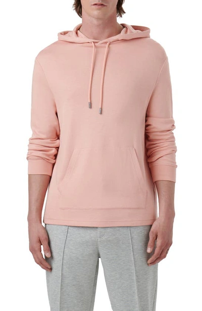 Bugatchi Solid Pullover Hoodie In Dusty Pink