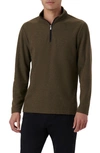 Bugatchi Quarter Zip Pullover In Khaki