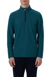 Bugatchi Quarter Zip Pullover In Peacock