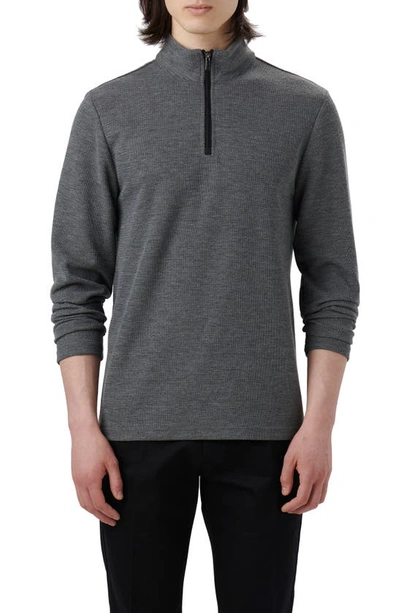 Bugatchi Men's Quarter-zip Sweater With Back Pocket In Anthracite