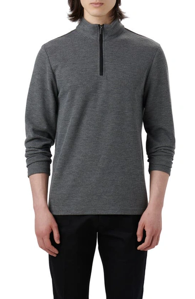 Bugatchi Men's Quarter-zip Jumper With Back Pocket In Anthracite