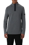 Bugatchi Quarter Zip Pullover In Anthracite