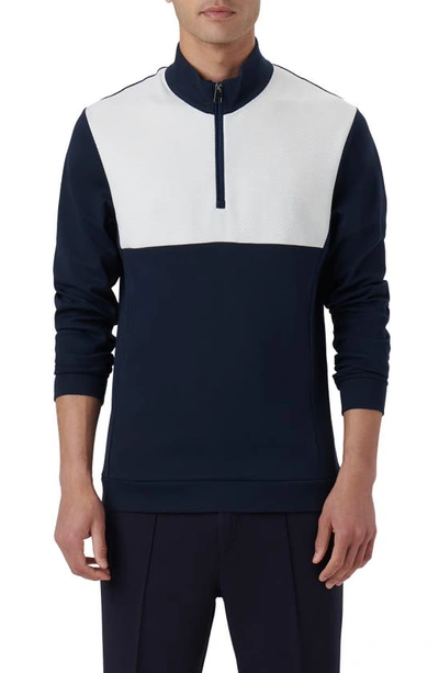 Bugatchi Colorblock Quarter Zip Pullover In Multi