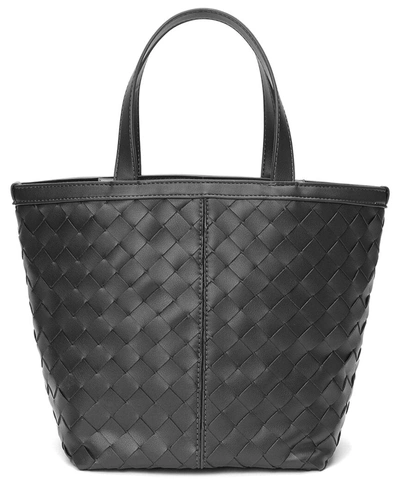 Tiffany & Fred Woven Leather Top Handle Shoulder Bag In Black