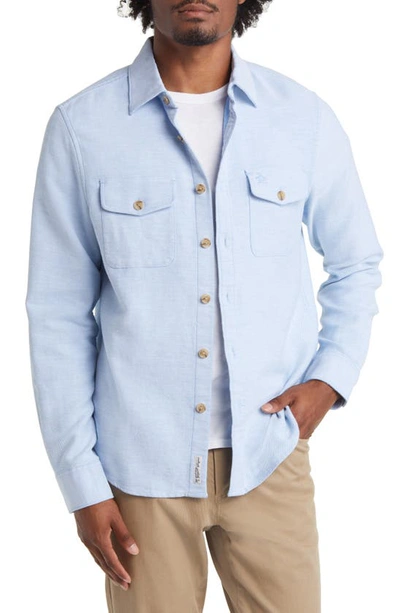 Original Penguin Slim Fit Solid Overshirt In Azure Blue