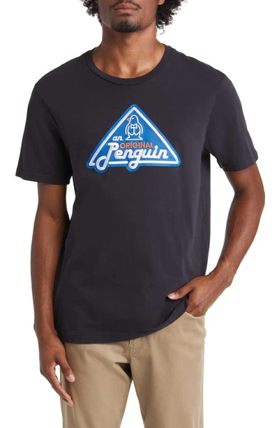 Original Penguin Triangle Logo Graphic T-shirt In Black