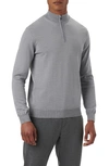 Bugatchi Quarter Zip Merino Wool Pullover In Cement