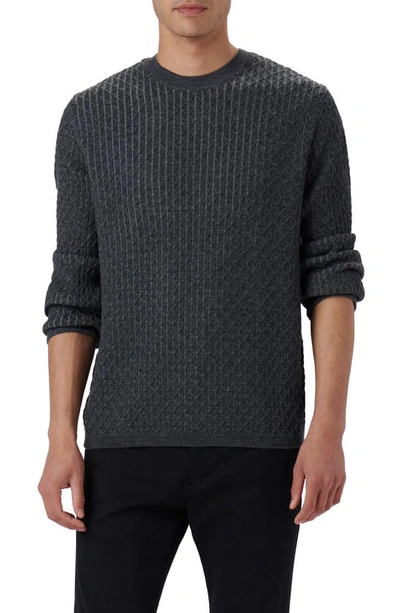 Bugatchi Merino Wool Diamond Stitch Sweater In Anthracite