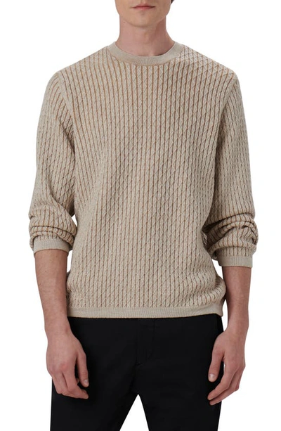 Bugatchi Merino Wool Diamond Stitch Sweater In Chalk