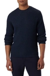Bugatchi Merino Wool Diamond Stitch Sweater In Navy